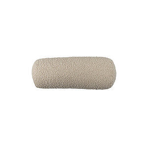 Lysebrun cylindrisk pyntepude med tekstureret overflade, diameter 20x50 cm, mix dunfyld.