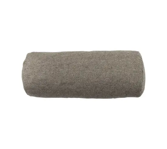 Lys brun, cylindrisk pyntepude med glat, sømløst design.
