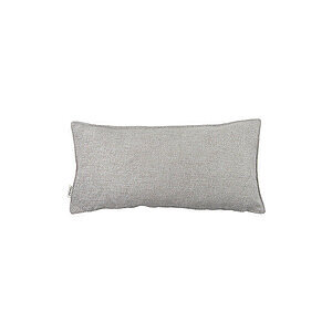 Rektangulær pyntepude i lys grå med tekstureret overflade, mål 30x60 cm.