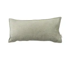 Rektangulær pyntepude i lysegrøn med tekstureret stof, måler 30x60 cm.