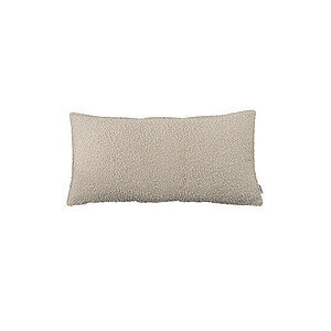 Rektangulær pyntepude i lys brun med blød tekstur, 30x60 cm, egnet til indendørs brug.