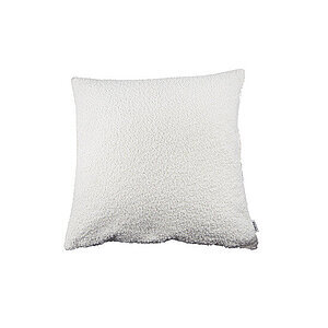 Hvid pyntepude med struktureret overflade, kvadratisk form, 60x60 cm.