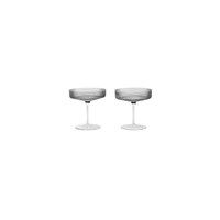 Ferm Living - Ripple Champagne glas - Smoked Grey