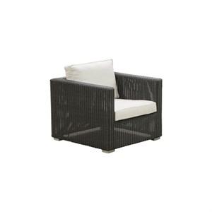 Cane-line - Chester lounge stol - Graphite farve med hvide hynder