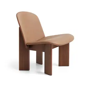 HAY - Chisel - Lounge Chair - Vandbaseret - Lakeret Valnød - Frontpolstret - Nougat Læder