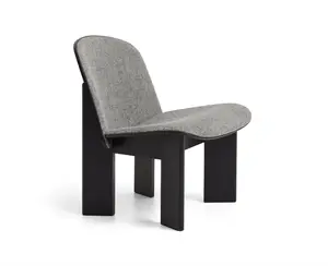 HAY - Chisel - Lounge Chair - Sort  - Vandbaseret - Lakeret Egetræ - Frontpolstret - Tekstil