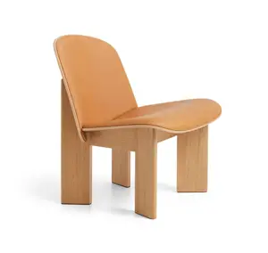 HAY - Chisel - Lounge Chair - Vandbaseret - Lakeret egetræ - Frontpolstret - Cognac Læder