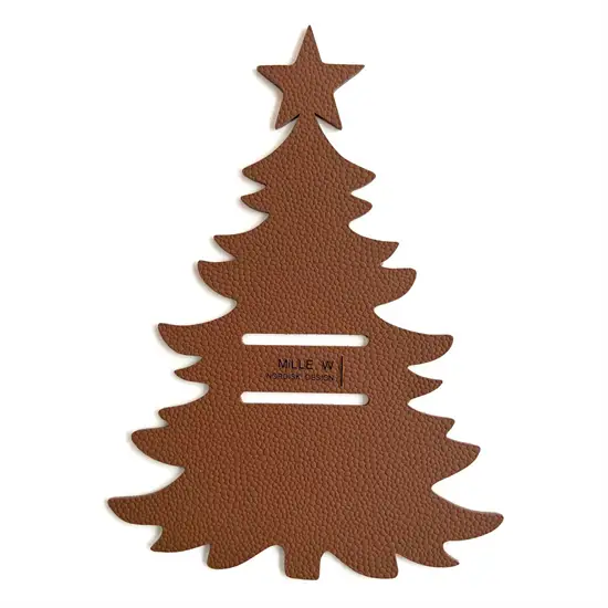 MiLLE W NORDISK DESIGN - Jul - Bestikholder til borddækning - Recycled læder - Cognac