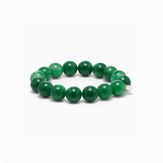 Soï - Chunky Grøn Jade - Krystal armbånd - Held - 12 mm