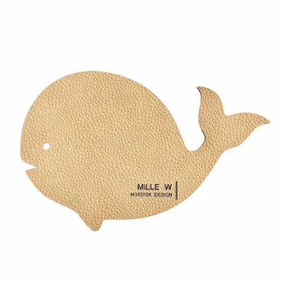 MiLLE W NORDISK DESIGN - Glasbrik/Coaster - Hval - Beige