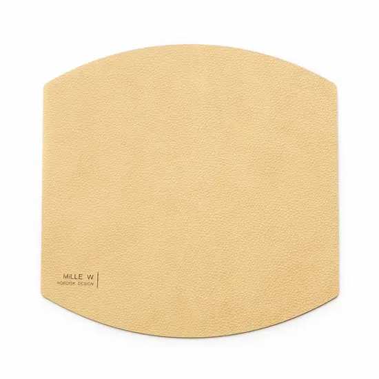 MiLLE W NORDISK DESIGN - Ellips Bordskåner - Beige læder - Ø22 cm