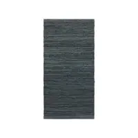 Rug Solid - Tæppe m. læder, dark grey - 200x300 cm