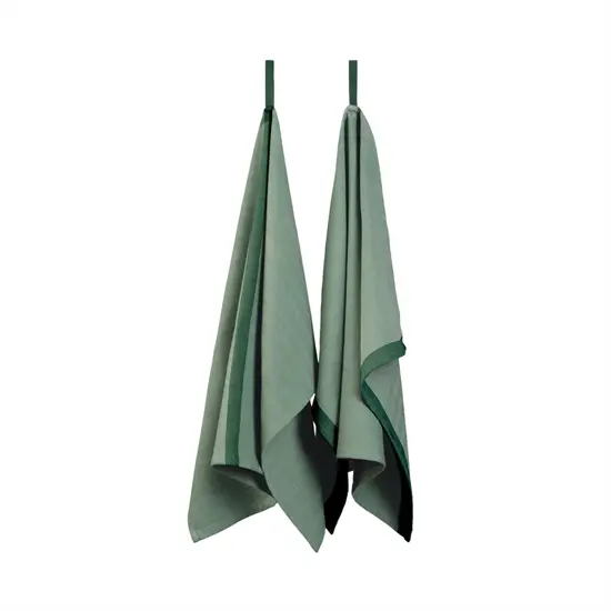 Ekta Living - Viskestykker - 2 stk. - Green/Green