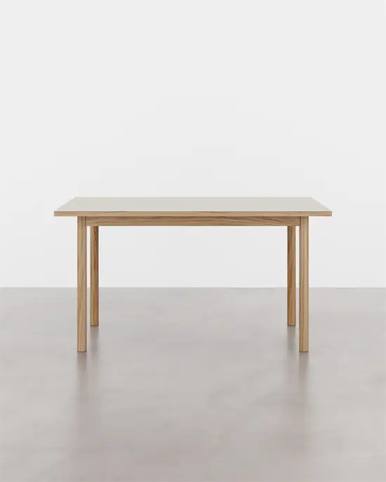 WB Manufaktur - Spisebord 140x90cm i egetræ og linoleum - ESSENTIAL OAK - Mushroom