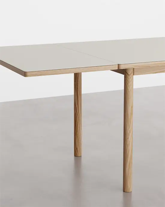 WB Manufaktur - Tillægsplade 50x90cm til ESSENTIAL spiseborde med egetræsstel - Mushroom