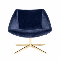 Bloomingville - Elegant Chair - Blå m/guld - Polyester