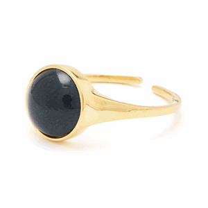 Image of Louise Kragh - Ring - Fall - Guld/Marmor grøn (str. 55)