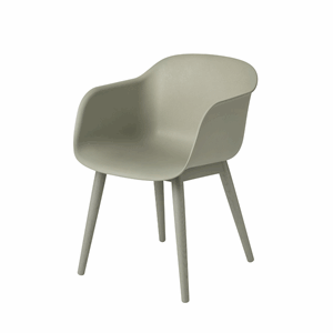 Image of Muuto - Fiber Chair (Støvet grøn/Ben i støvet grøn træ)