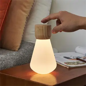 Gingko - Pentagon Light bulb Lamp Large White Ash Wood