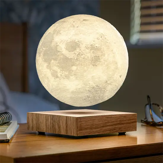 Gingko - Smart Moon Lamp Walnut - sværende månelampe - valnødtræ - 14 cm