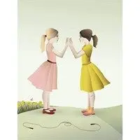 VISSEVASSE - Plakat - Hand-Clapping Girls - 50x70 cm