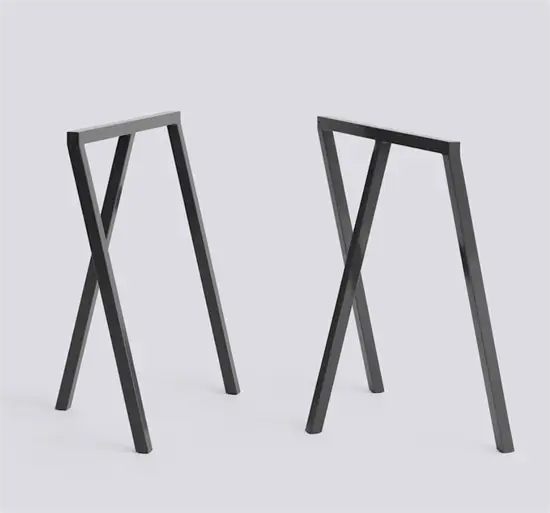 Hay - Bordbukke - Loop Stand Frame - Sort - sæt med 2 styk - W64,5 x H72 cm