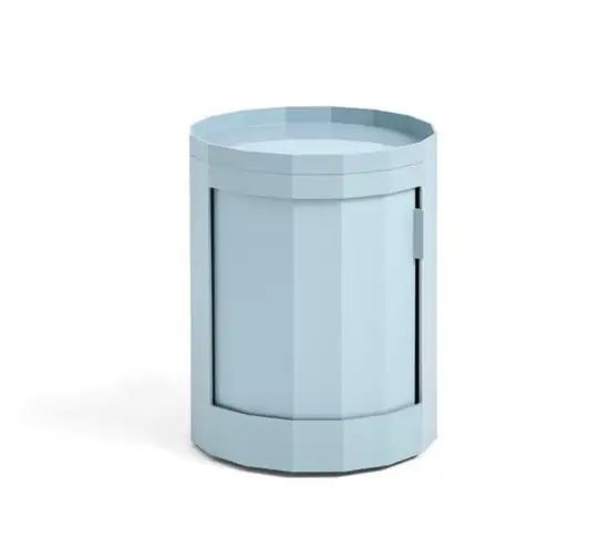 Hay - Facet Cabinet - Misty Blue -  low - sidebord - blå - med hjul
