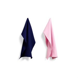 Image of HAY - Viskestykker/waffle tea towel (sæt med 2 stk.) - COOL ROSE AND MIDNIGHT BLUE
