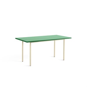 Hay - Bord - Two-Colour - Mintgrøn bordplade - creme hvide stålben 
