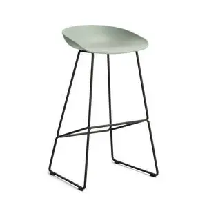 Hay - AAS38 Bar stool High Black powder coated steel Sled base H75 Standard glider - Fall green 2.0