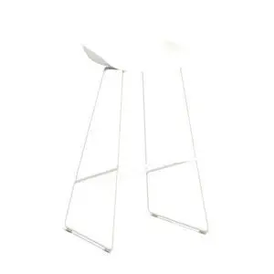 Hay - AAS38 Barstol Høj Hvid pulverlakeret stål Medestel H75 Standard glider - Hvid 2.0