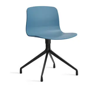 Hay - AAC10 Sort pulverlakeret aluminium 4-stjernet drejefod Standard glider - Azurblå 2.0