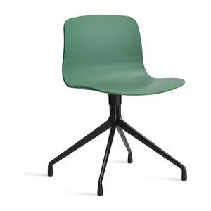 Hay - AAC10 Sort pulverlakeret aluminium 4-stjernet drejefod Standard glider - Blågrøn 2.0