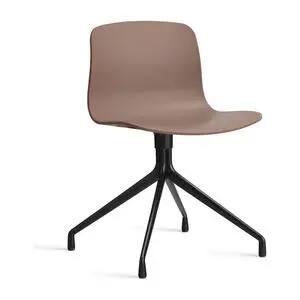 Hay - AAC10 Sort pulverlakeret aluminium 4-stjernet drejefod Standard glider - Blød mursten 2.0