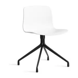 Hay - AAC10 Sort pulverlakeret aluminium 4-stjernet drejefod Standard glider - Hvid 2.0