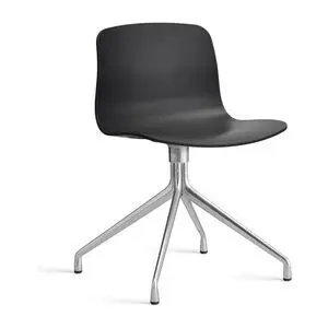 Hay - AAC10 Poleret aluminium 4-stjernet drejefod Standard glider - Sort 2.0