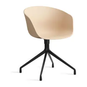 Hay - AAC20 Sort pulverlakeret aluminium 4-stjernet drejefod Standard glider - Bleg fersken 2.0