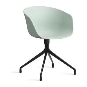 Hay - AAC20 Sort pulverlakeret aluminium 4-stjernet drejefod Standard glider - Støvet mint 2.0