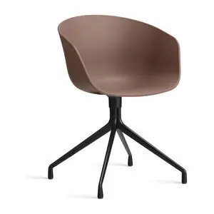Hay - AAC20 Sort pulverlakeret aluminium 4-stjernet drejefod Standard glider - Blød mursten 2.0