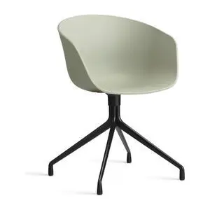 Hay - AAC20 Sort pulverlakeret aluminium 4-stjernet drejefod Standard glider - Pastelgrøn 2.0