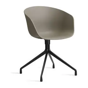 Hay - AAC20 Sort pulverlakeret aluminium 4-stjernet drejefod Standard glider - Khaki 2.0