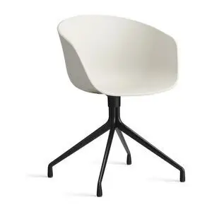 Hay - AAC20 Sort pulverlakeret aluminium 4-stjernet drejefod Standard glider - Meleret creme 2.0