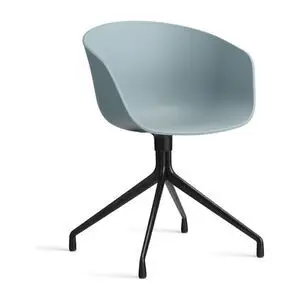 Hay - AAC20 Sort pulverlakeret aluminium 4-stjernet drejefod Standard glider - Støvet blå 2.0