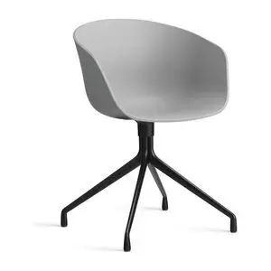 Hay - AAC20 Sort pulverlakeret aluminium 4-stjernet drejefod Standard glider - Betongrå 2.0
