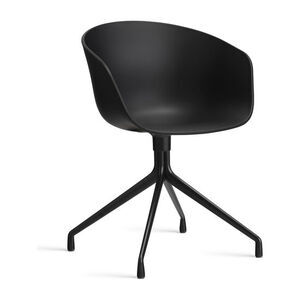 Hay - AAC20 Black powder coated aluminium 4 star swivel base Standard glider - Black 2.0