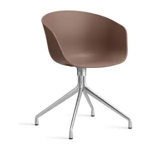 Hay - AAC20 Poleret aluminium 4-stjernet drejefod Standard glider - Blød mursten 2.0