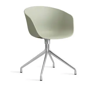 Hay - AAC20 Poleret aluminium 4-stjernet drejefod Standard glider - Pastelgrøn 2.0