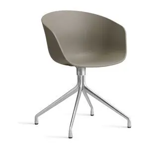 Hay - AAC20 Poleret aluminium 4-stjernet drejefod Standard glider - Khaki 2.0