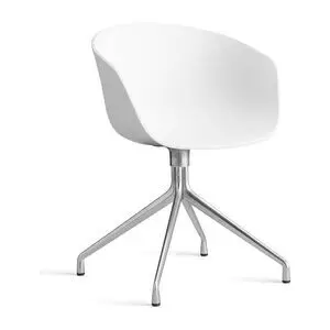 Hay - AAC20 Poleret aluminium 4-stjernet drejefod Standard glider - Hvid 2.0