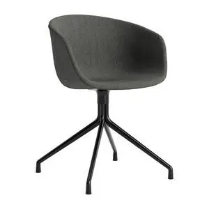 Hay - AAC21 Sort pulverlakeret aluminium 4-stjernet drejefod Standard glider - Sort